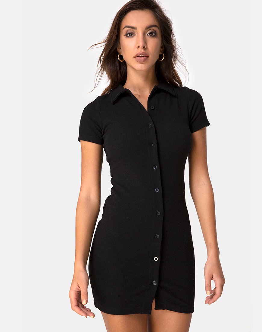 Vestido Kia de canalé negro