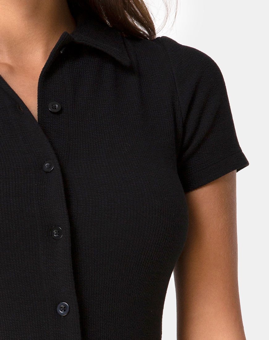 Imagen del vestido Kia de canalé negro