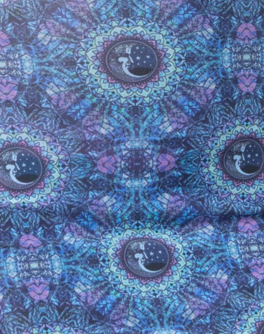 Imagen de la minifalda Kimmy en estampado digital New Mandala