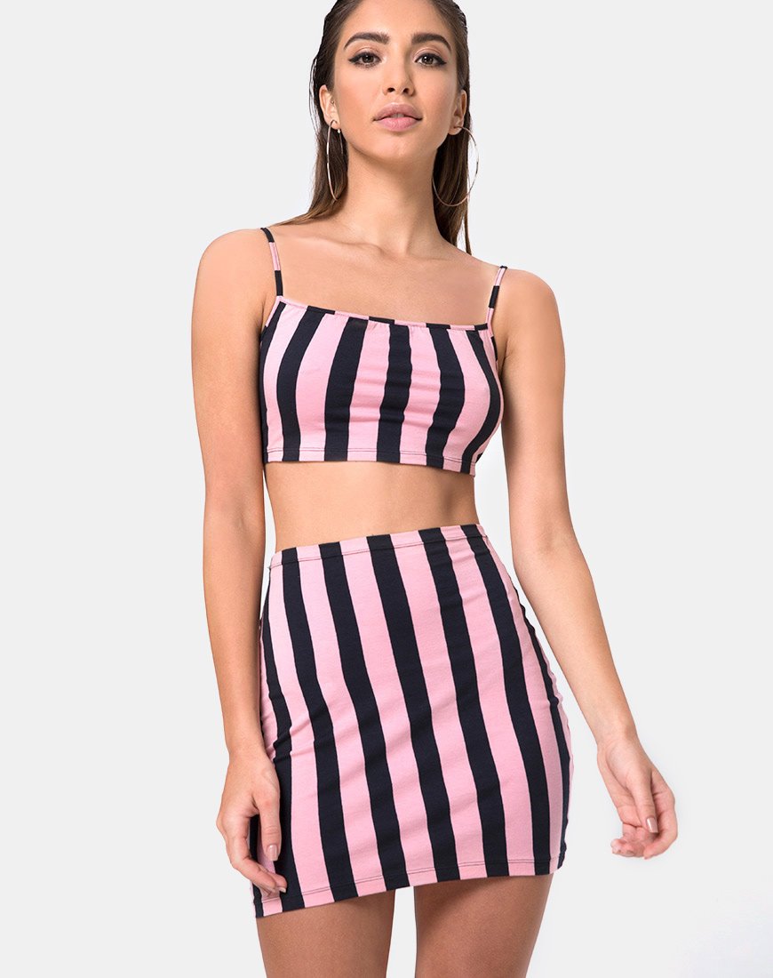 Falda Kimmy Bodycon en rayas Campbell