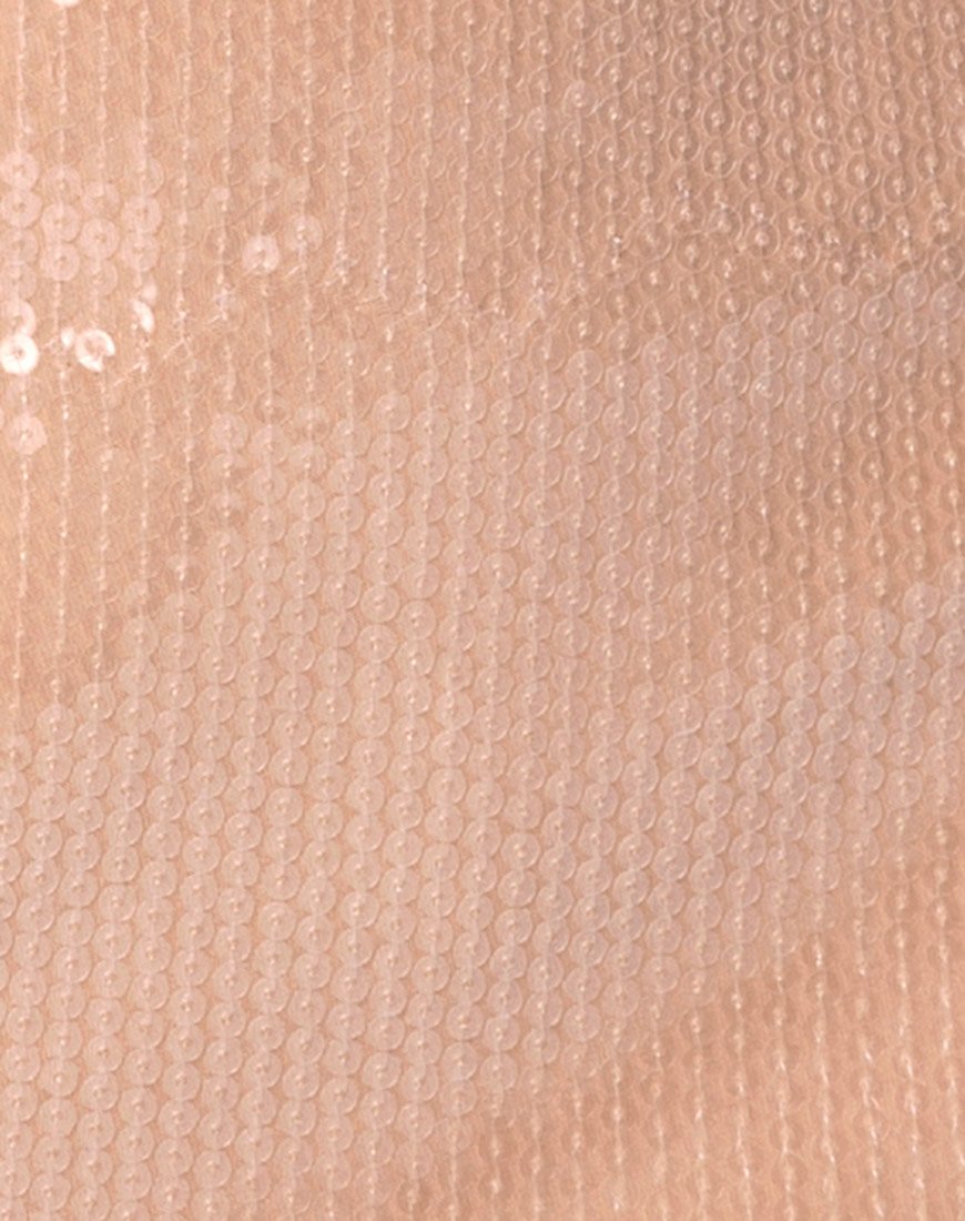 Imagen de Champo Crop Top en camel con lentejuelas transparentes