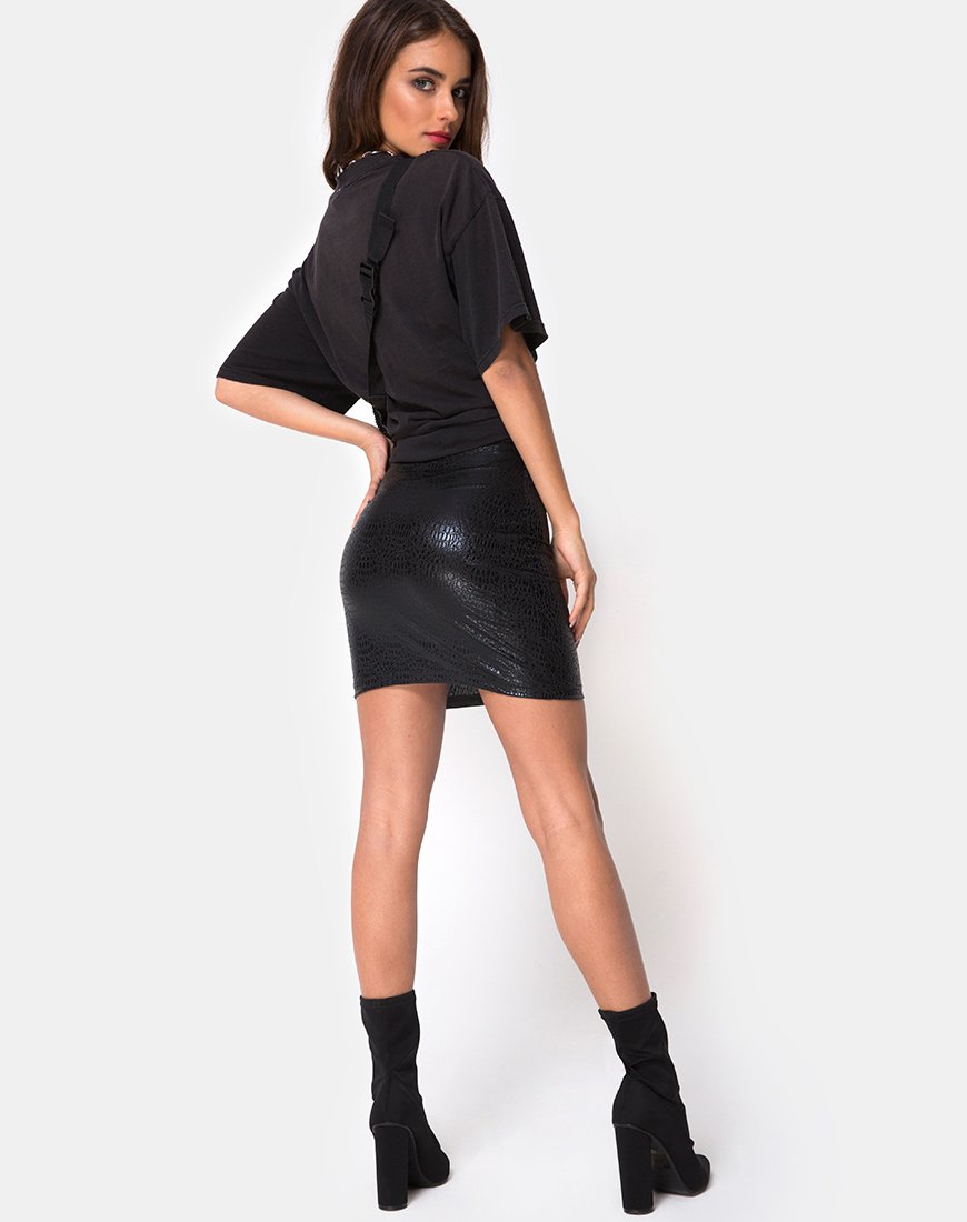 Imagen de la falda Kimmy en negro serpiente