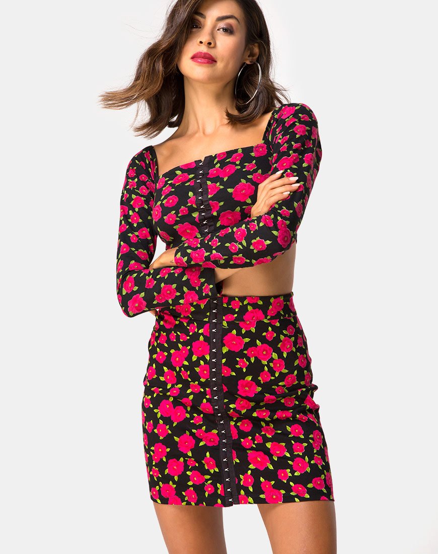 Falda Kimmock en Flor Roja