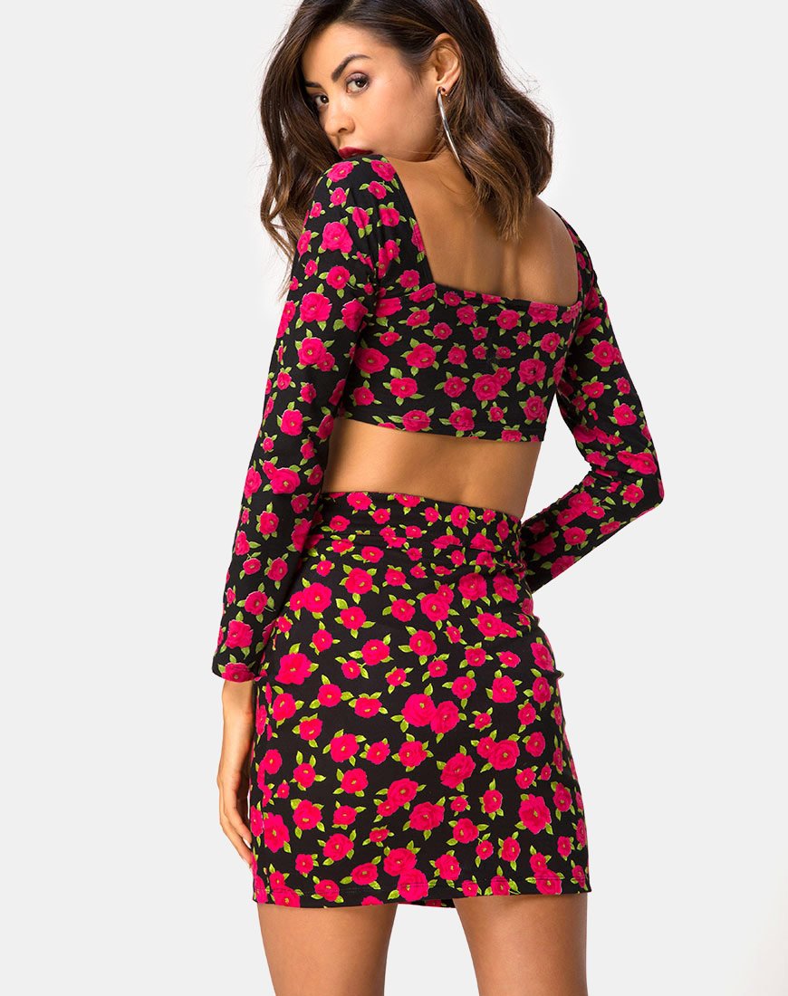 Falda Kimmock en Flor Roja