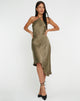 imagen de Kimora Midi Dress in Satin Dark Olive