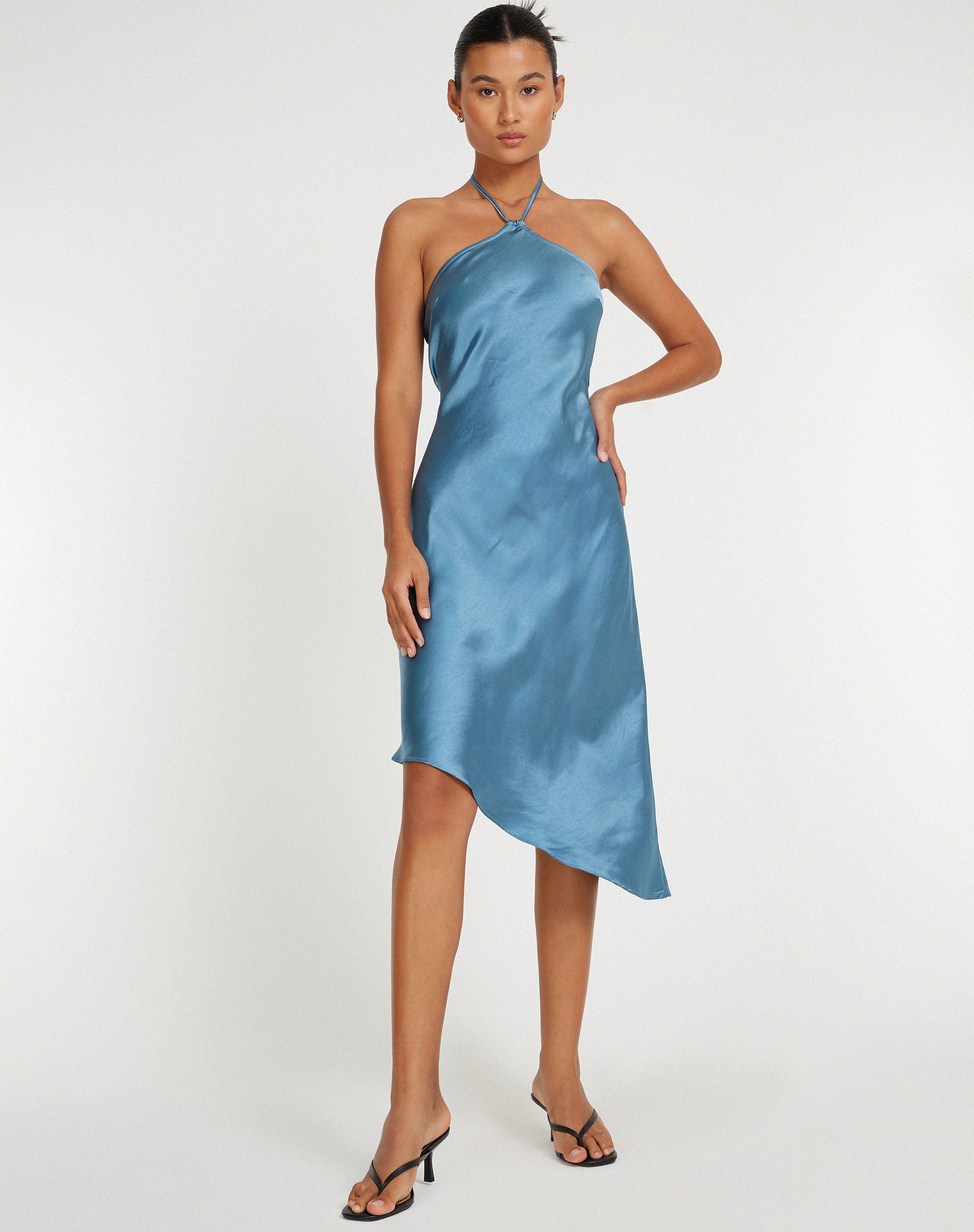 imagen de Kimora Midi Dress in Satin Slate