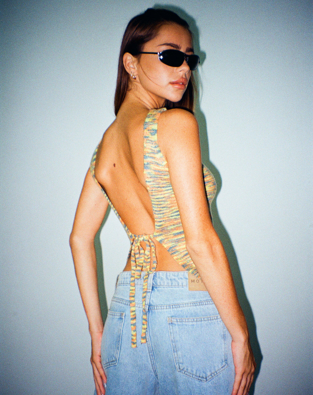 Top Kinda Vest en mezcla de tinte espacial multicolor