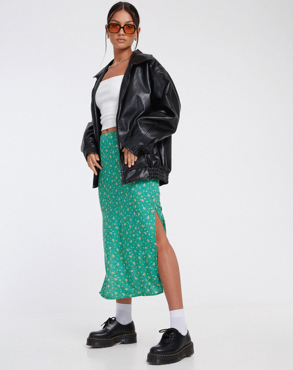 Falda Kindra Midi en Paisley Fun Verde