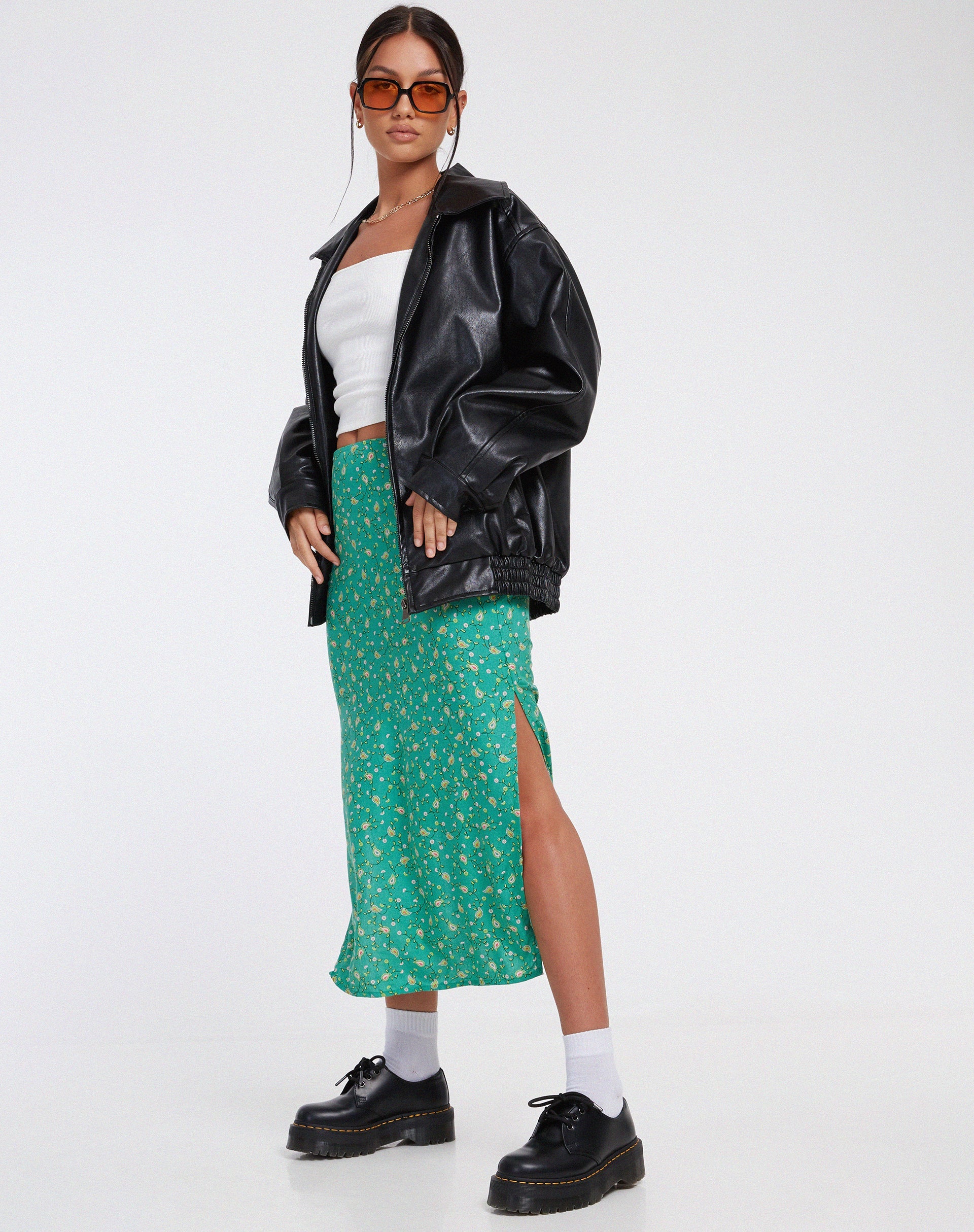 Imagen de Kindra Falda Midi en Paisley Fun Verde