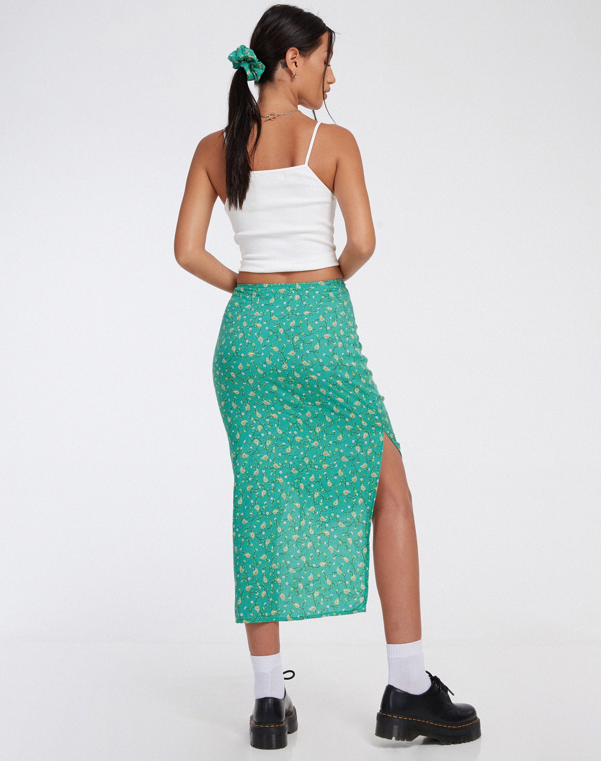 Imagen de Kindra Falda Midi en Paisley Fun Verde