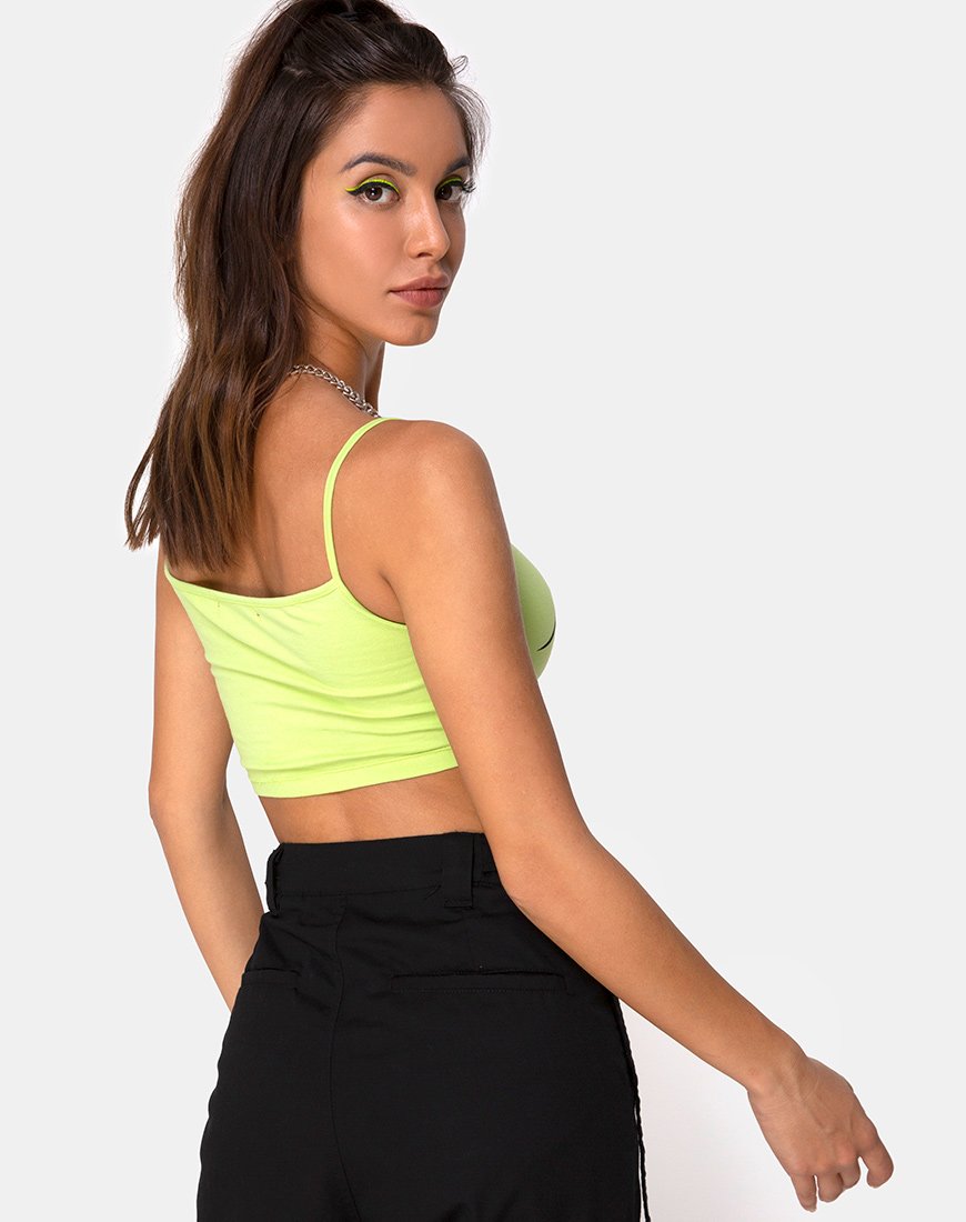 Imagen de Kini Crop Top verde con estampado tribal negro