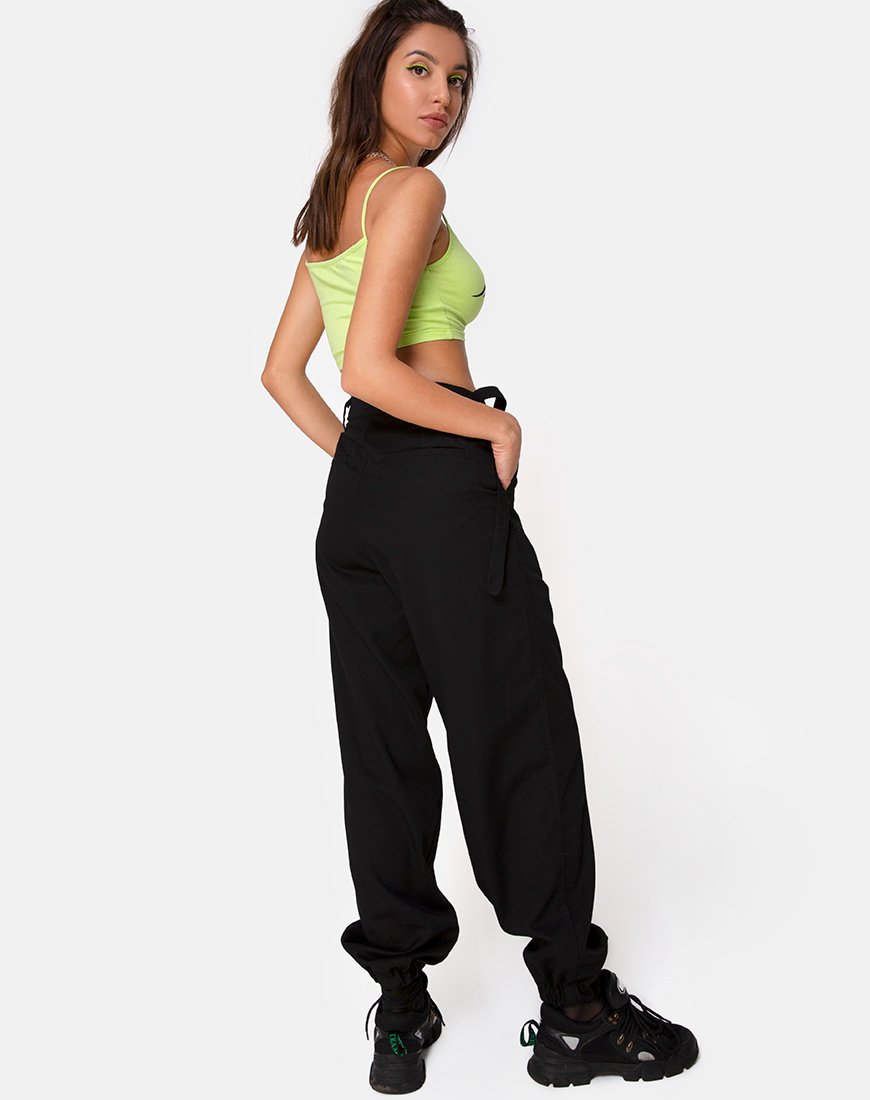 Imagen de Kini Crop Top verde con estampado tribal negro