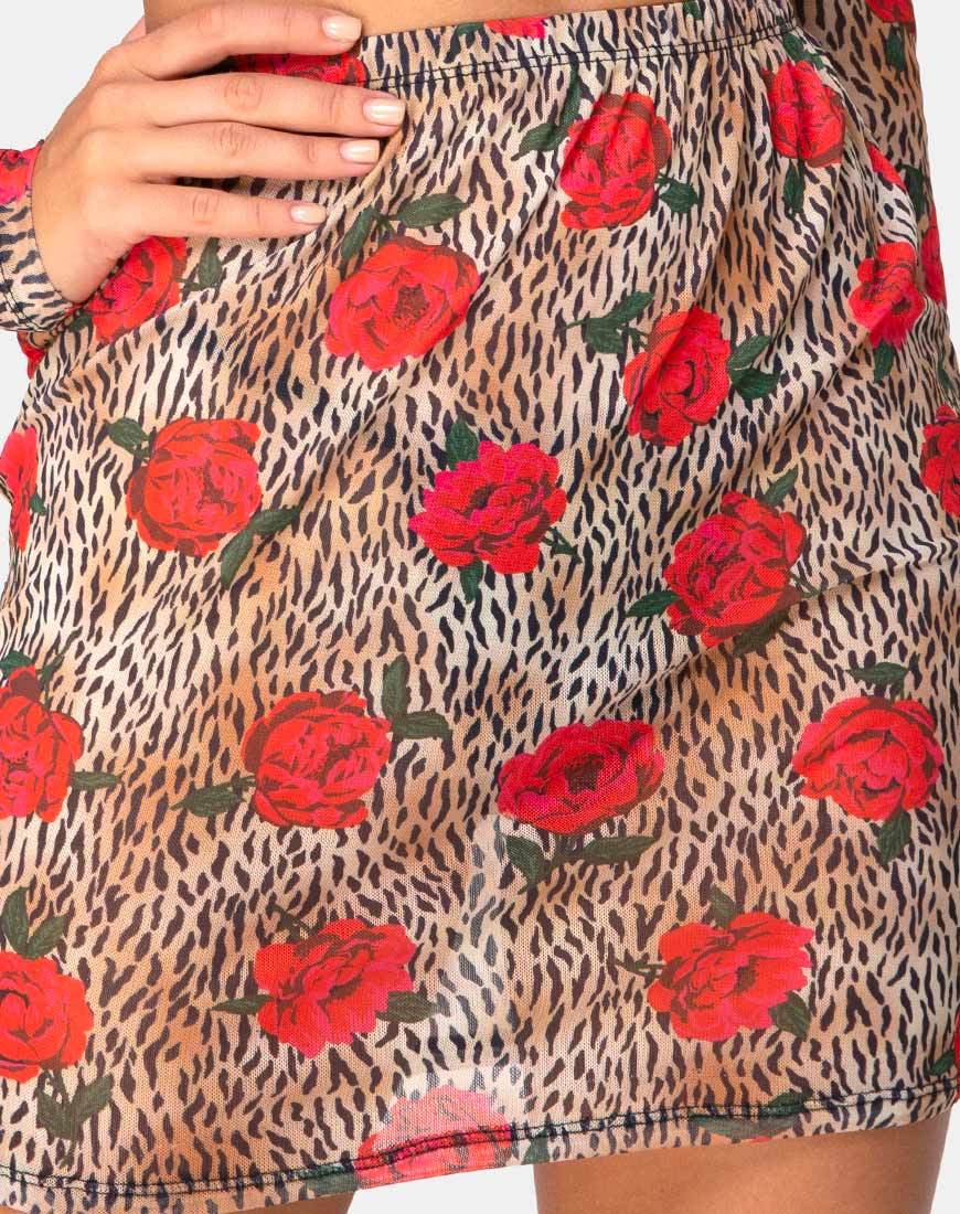 Imagen de la minifalda Kinnie en rosa tigre