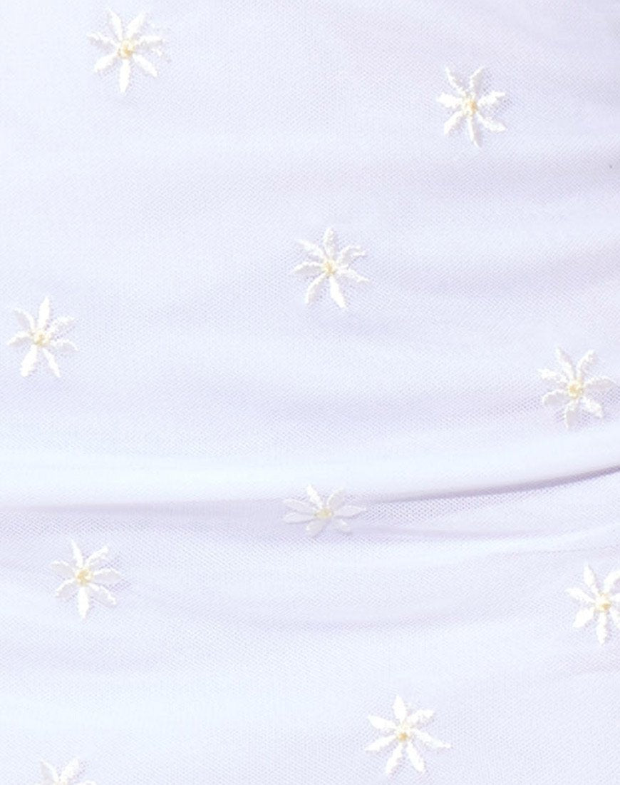 Imagen de la minifalda Kinnie en blanco Daisy Embro White