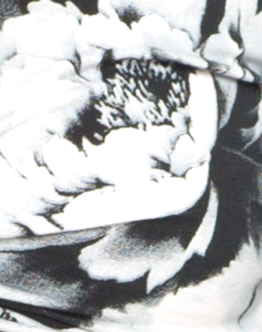 Imagen de Motel Kira Twist Front Crop en Tonal Floral Negro Blanco