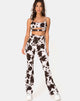 Imagen del pantalón Kiva de piel de vaca marrón y blanco