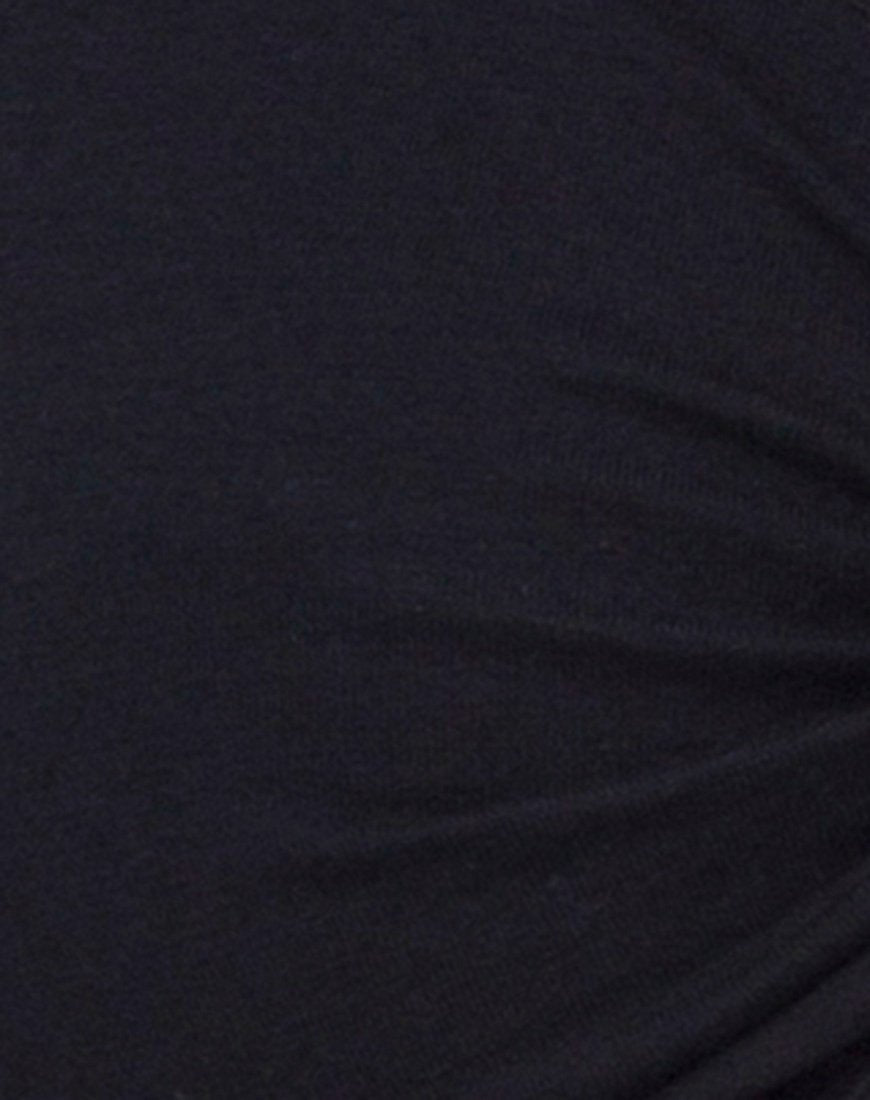 Imagen de Knotie Crop Top de manga larga en negro
