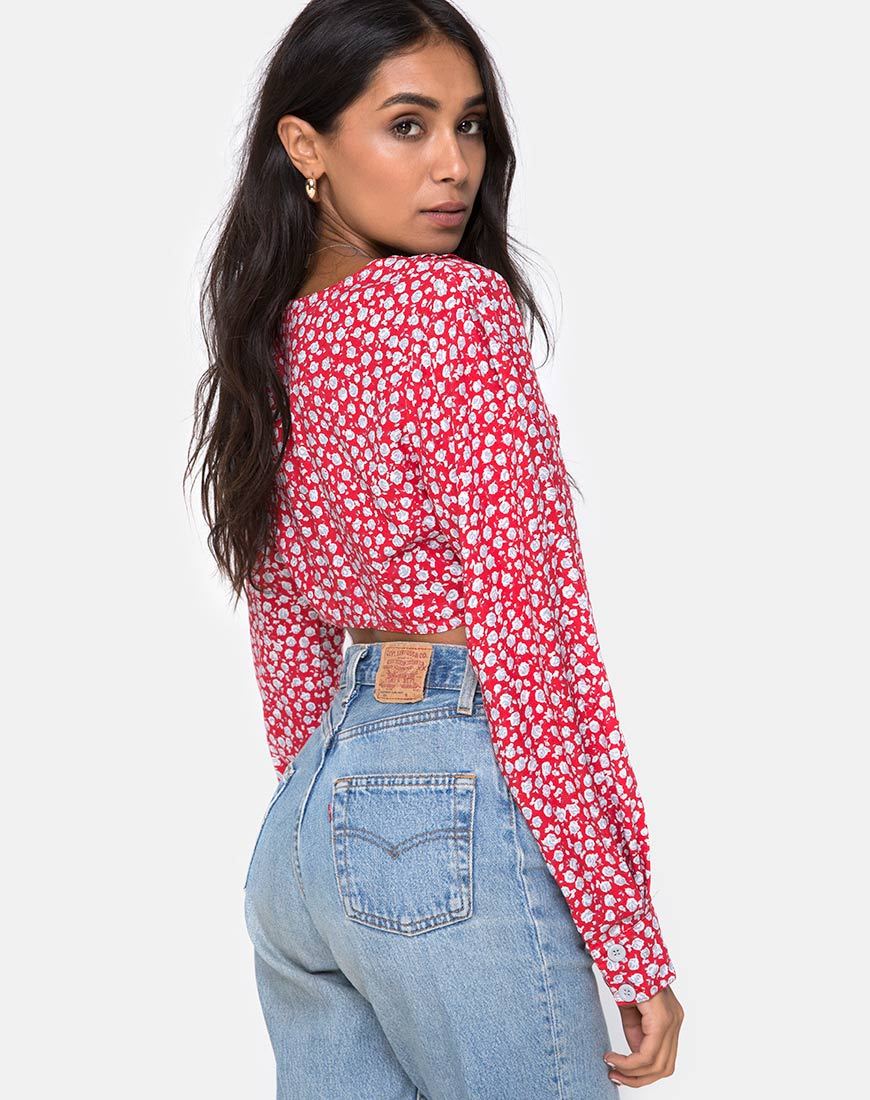 Koniva Crop Top en rosa rojizo y plata
