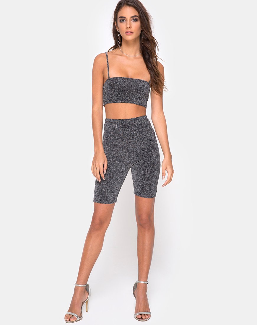 Imagen de Kozina Crop Top en purpurina plateada