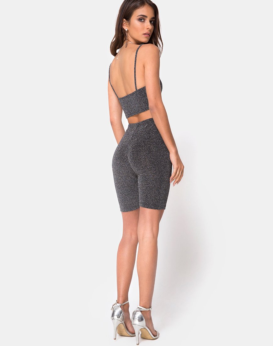 Imagen de Kozina Crop Top en purpurina plateada