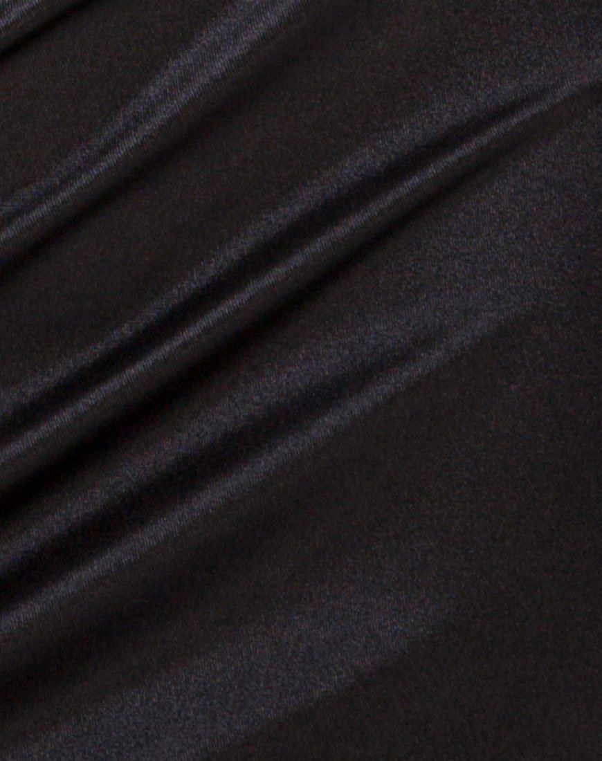 Imagen del minivestido Kozue de satén negro