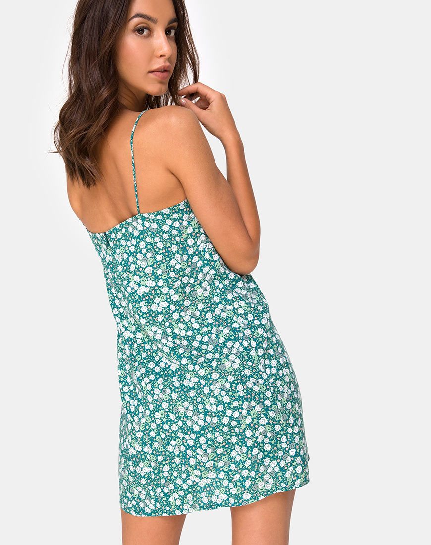 Imagen de Kumala Slip Dress in Floral Field Green