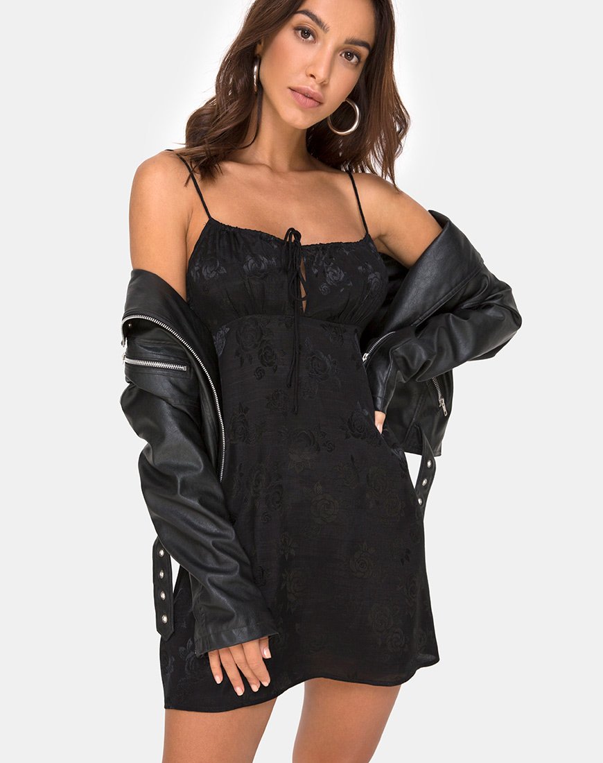Imagen de Kumala Slip Dress in Satin Rose Negro