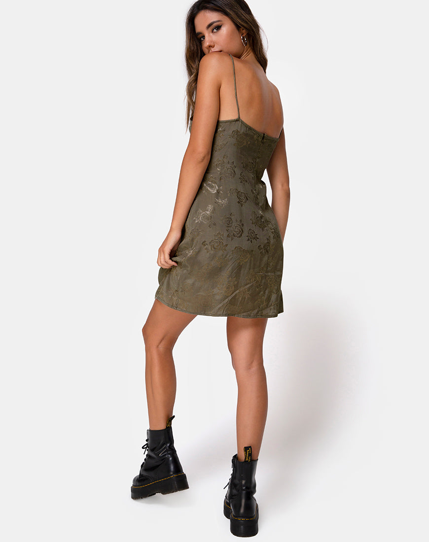 Imagen de Kumala Slip Dress en Satén Rosa Plata Gris