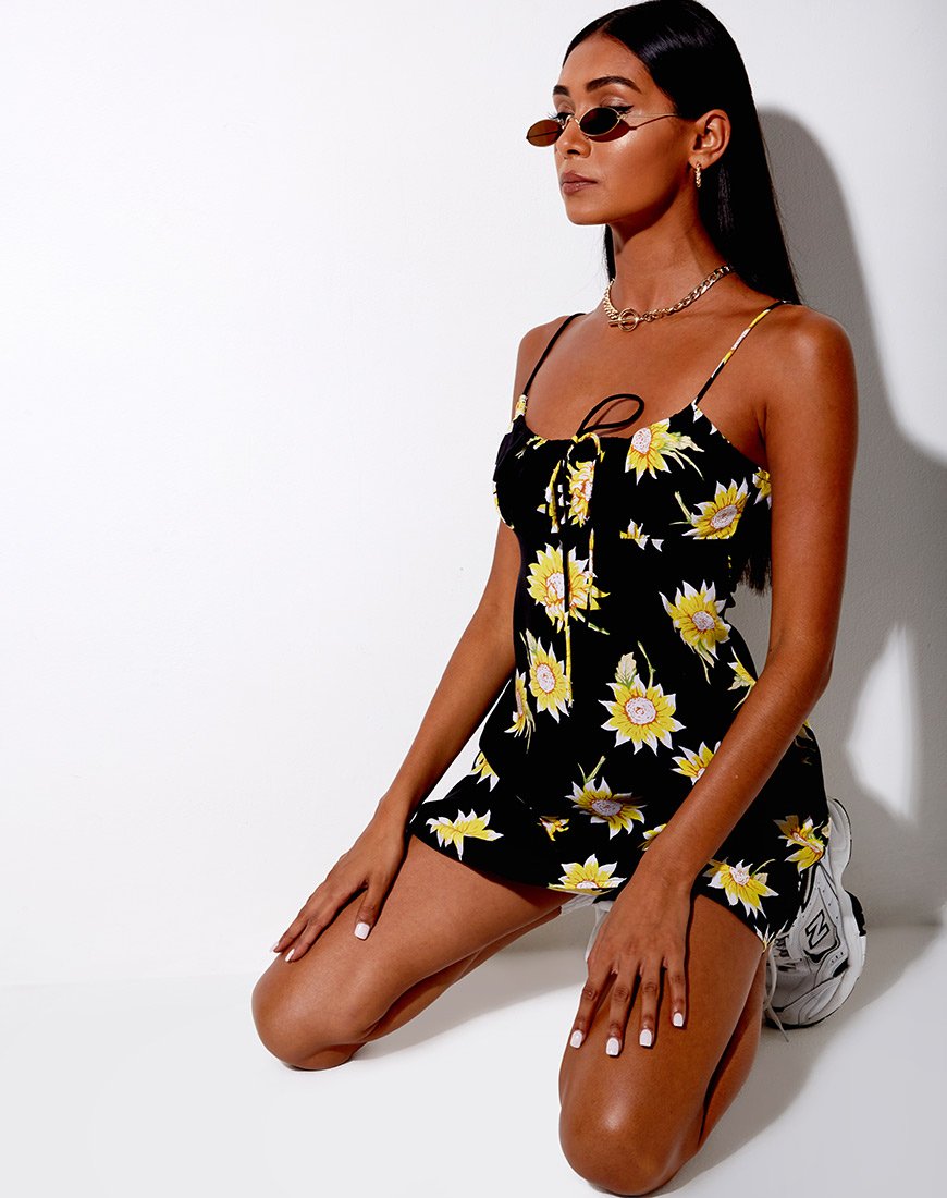 Mala Slip Dress en Sunny Days Negro