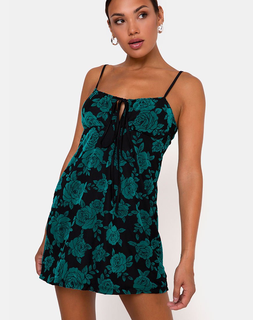 Vestido Kumala en Romantic Rose Flock Teal