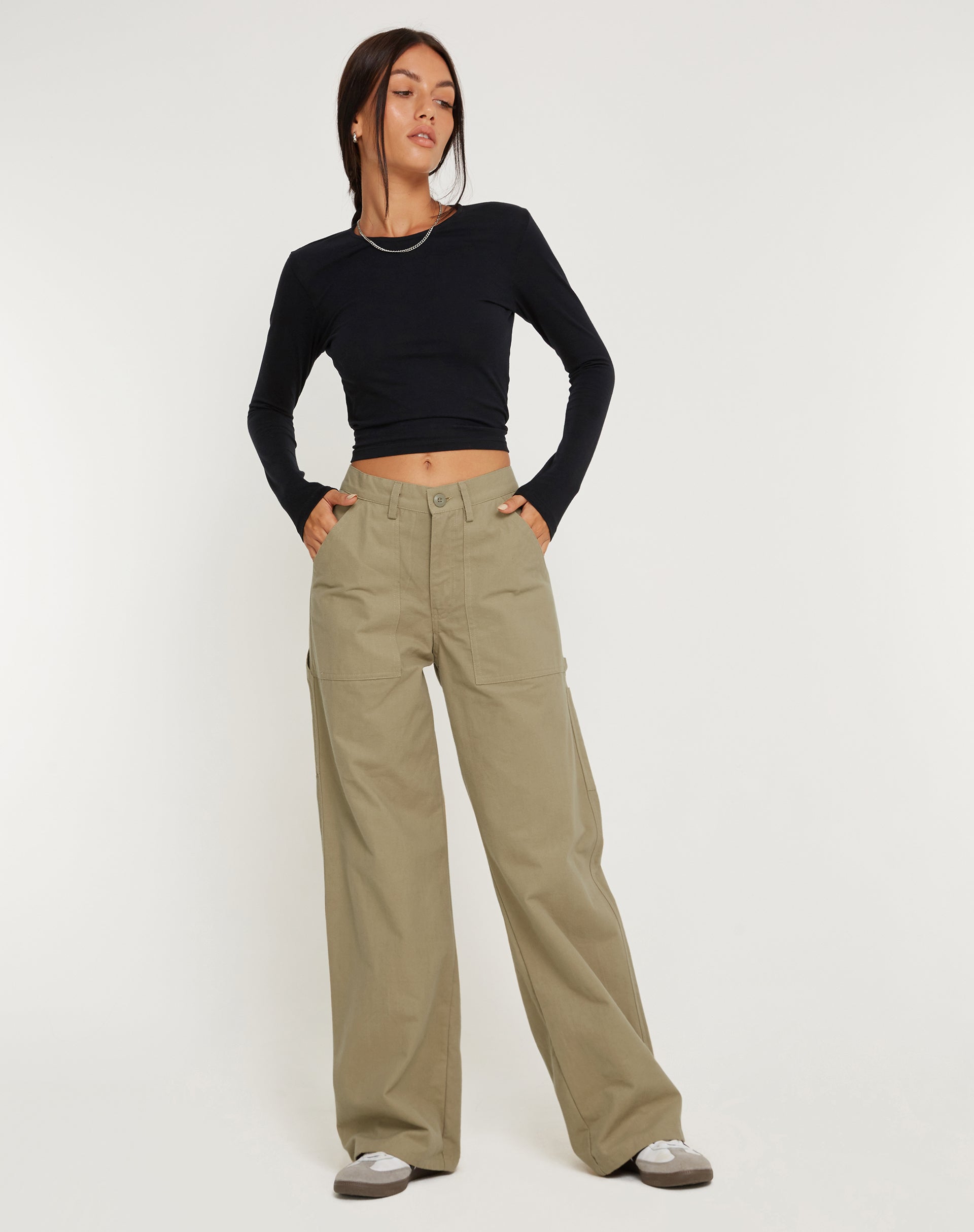 imagen de Kusnaedi Wide Leg Trouser en Stone