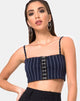 Imagen de Kyga Crop Top a rayas azul marino