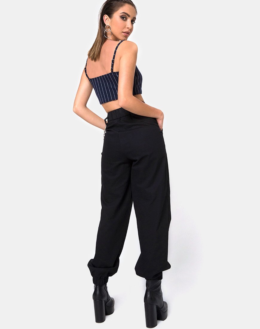 Imagen de Kyga Crop Top a rayas azul marino