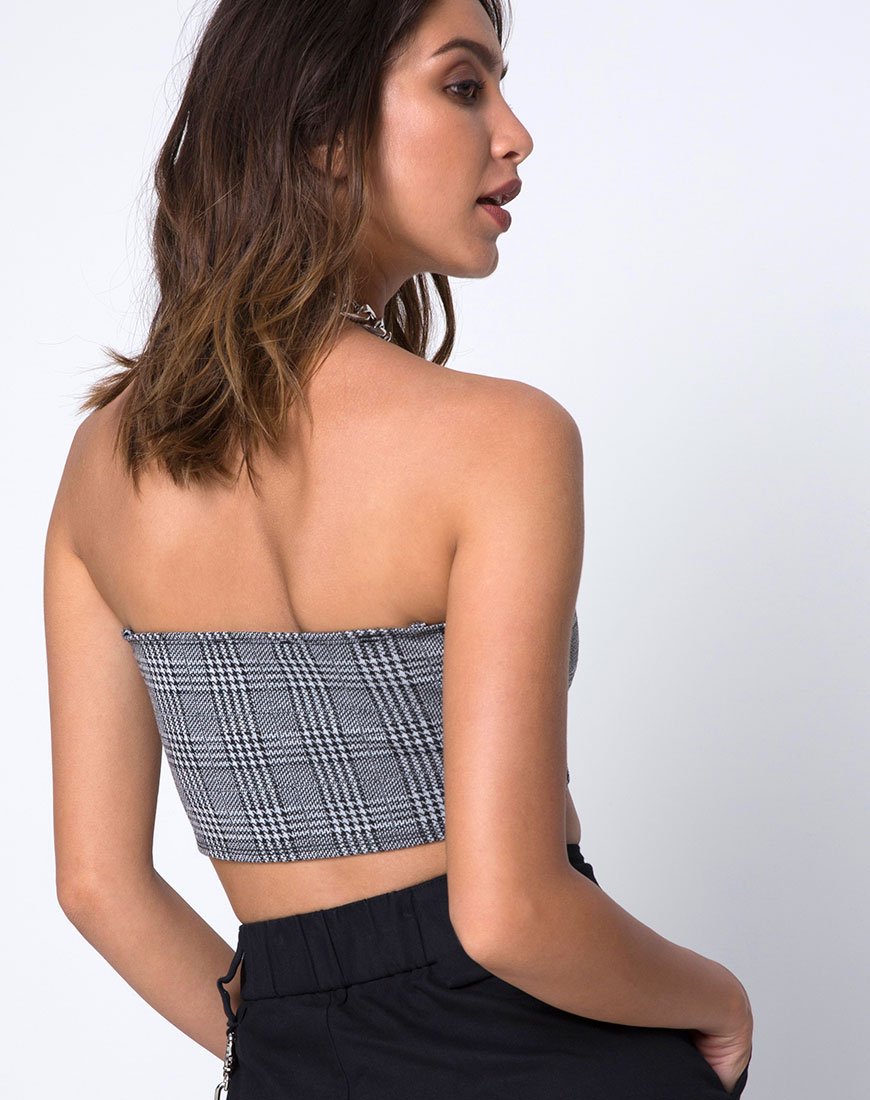Kylie Crop Top en Charles Check Gris
