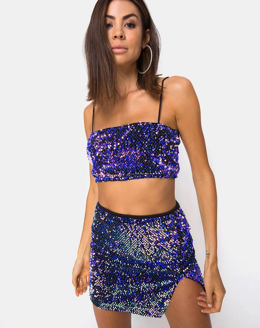 Kylie Crop Top en terciopelo rosa láser