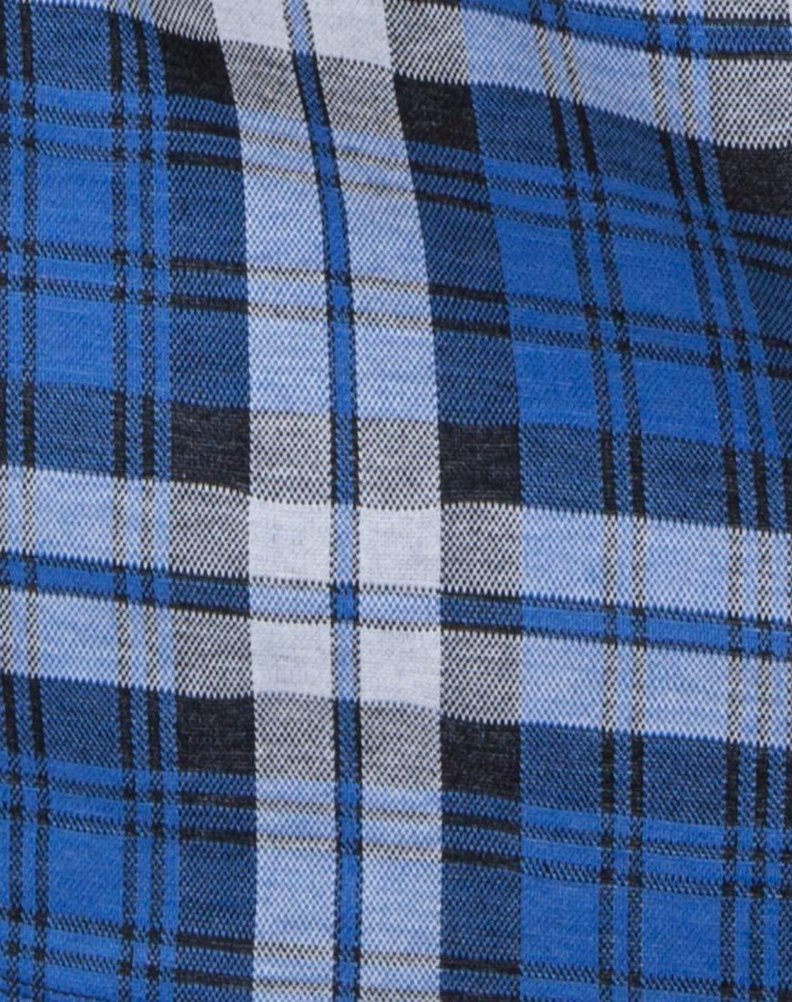 Imagen de la minifalda Dina de cuadros elásticos azul