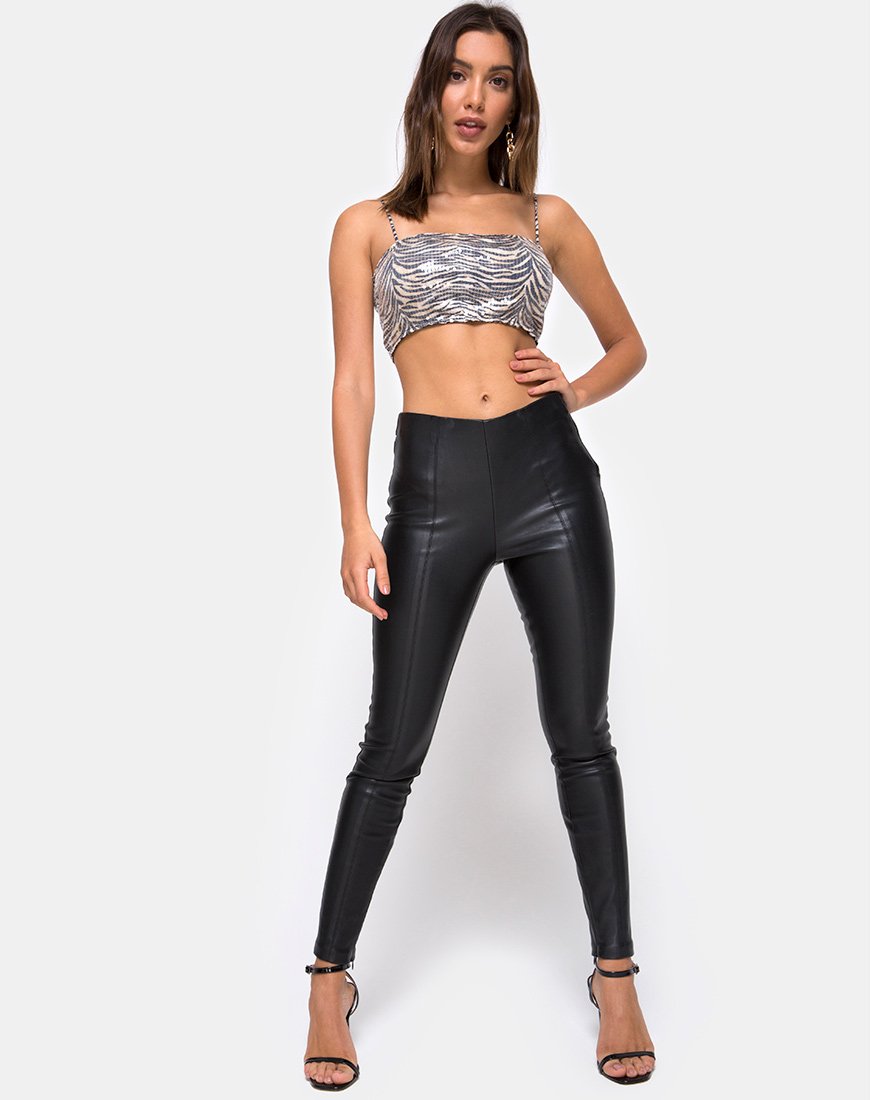 Imagen de Kylie Crop Top en tigre con lentejuelas transparentes