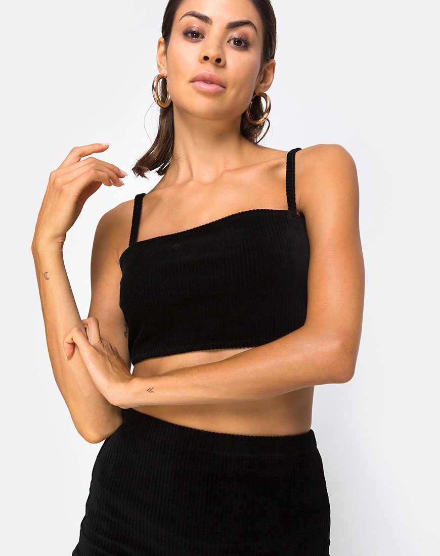 Top Kylie en terciopelo negro