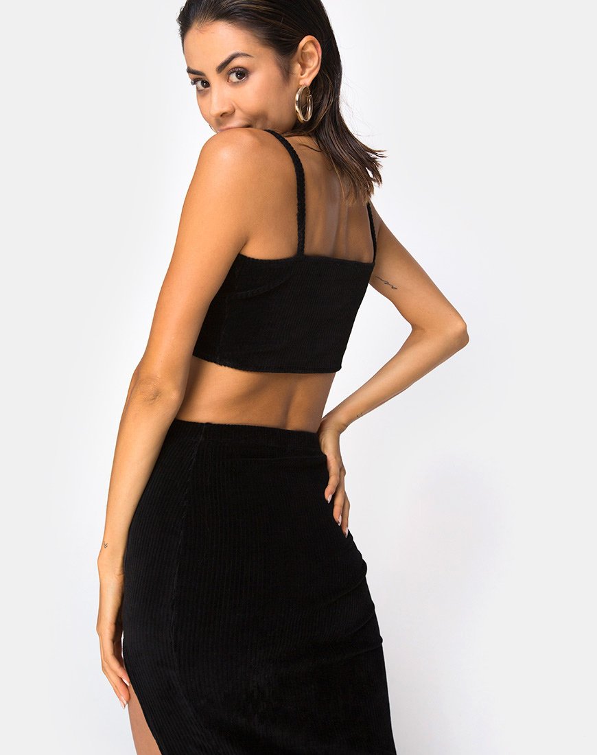 Top Kylie en terciopelo negro