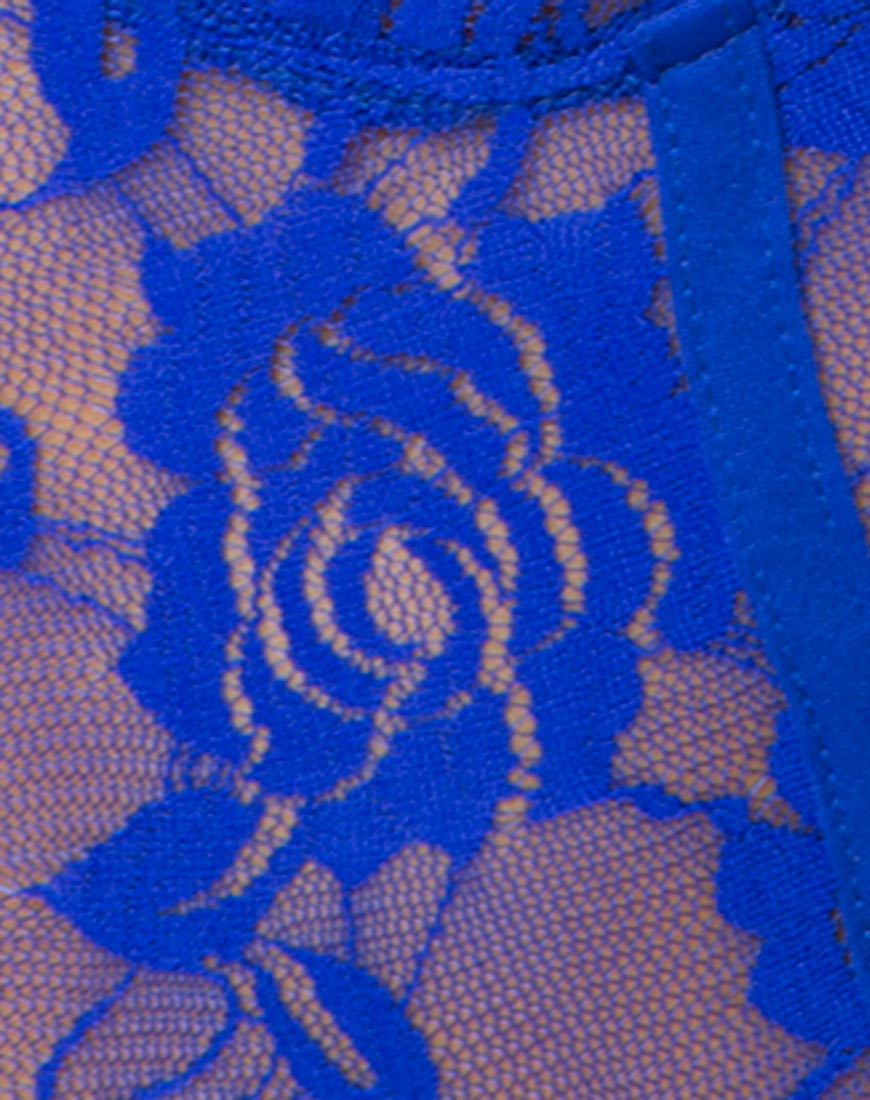 Imagen del corpiño Lacey de encaje de cintas rosa cobalto