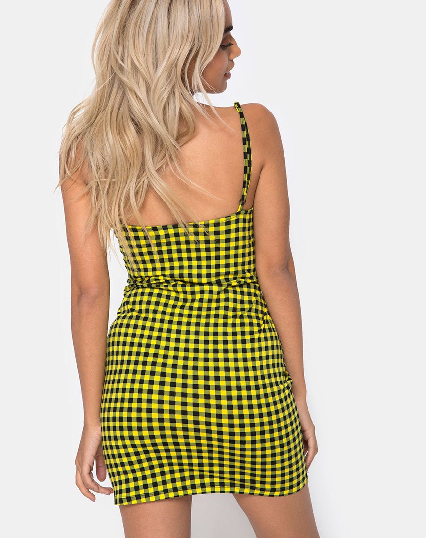 Imagen de Lahzie Bodycon Dress in Medium Gingham Yellow