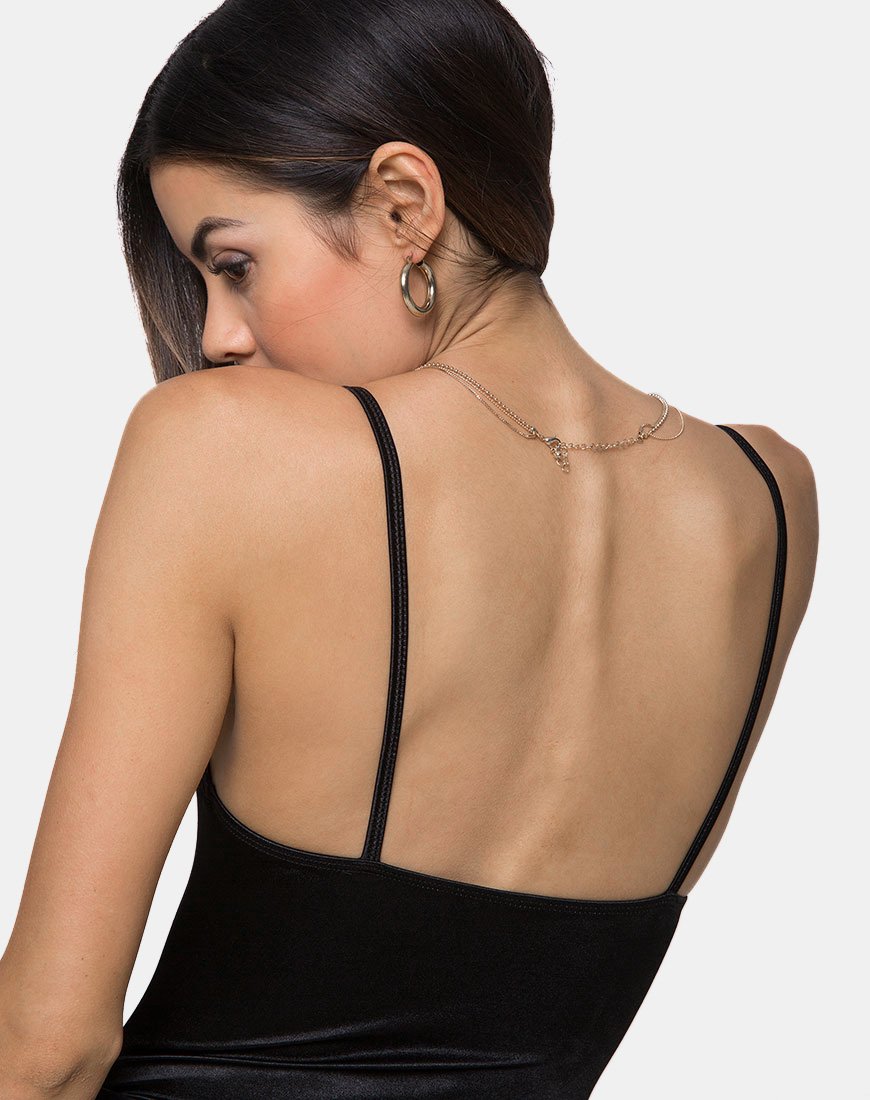 Corpiño Lalani de satén Spandex Negro