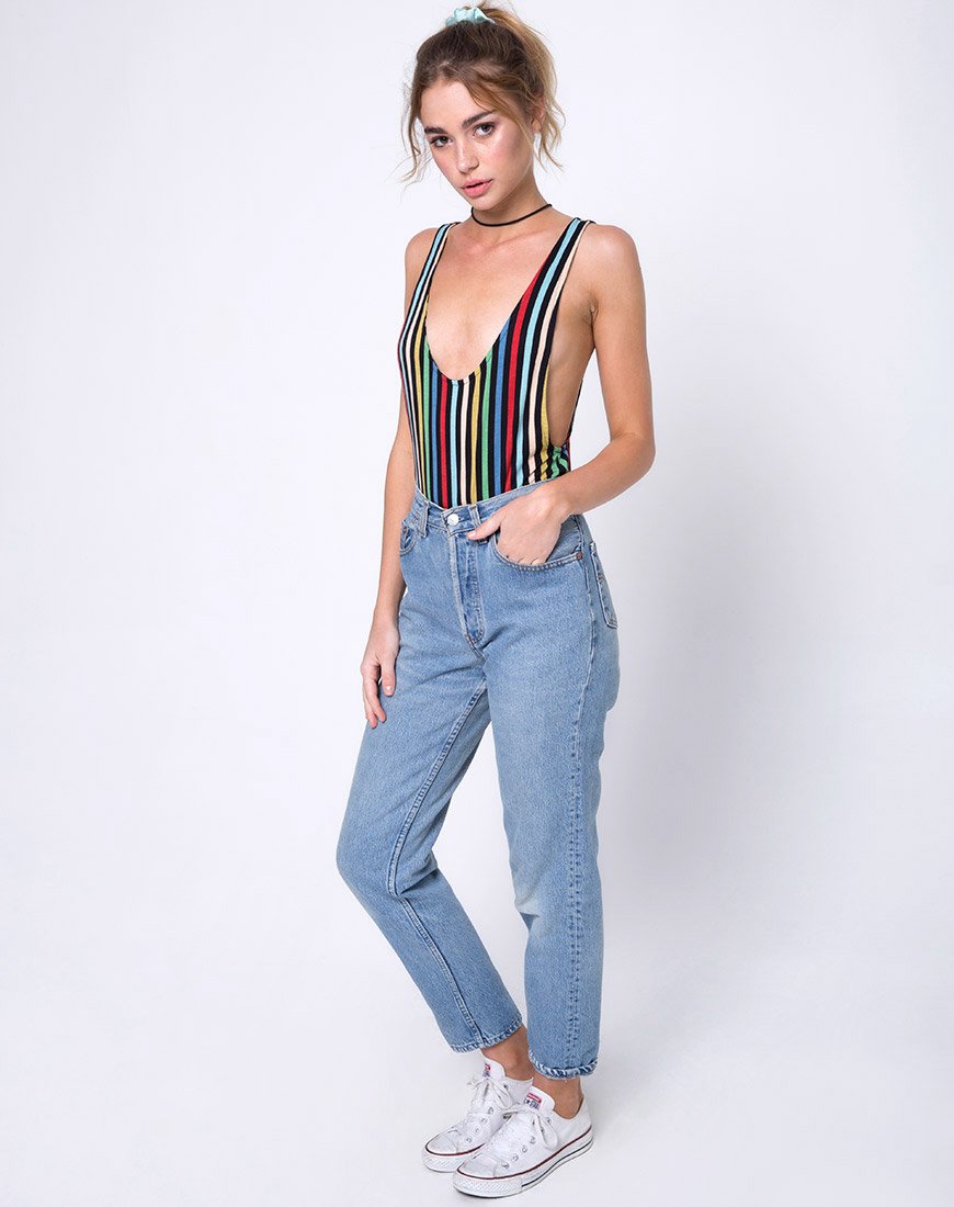 Imagen de Lalung Plunge Bodice en P.E Stripe