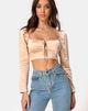 Imagen de Laman Crop Top de satén Champán