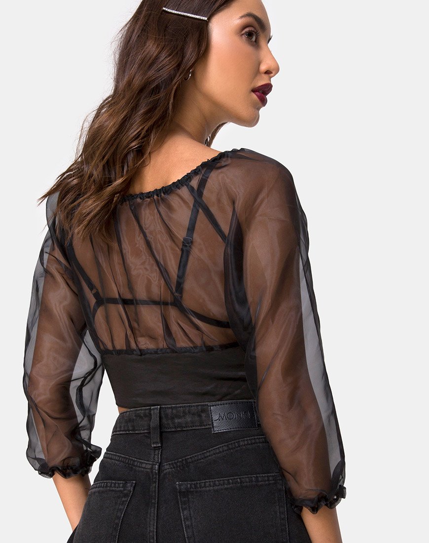 Imagen de Lancelle Top Negro Satinado