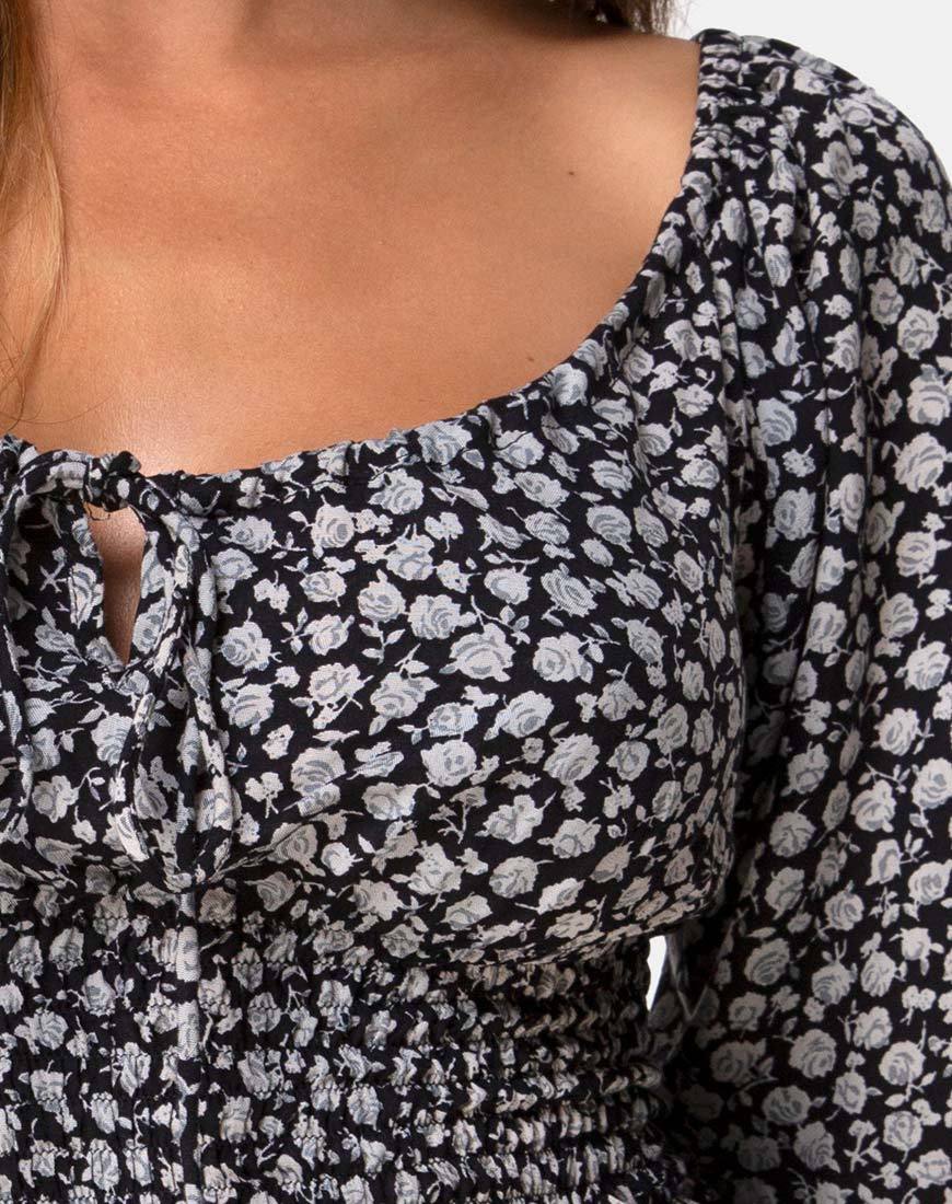 Imagen de Lancer Crop Top en Ditsy Rose Negro