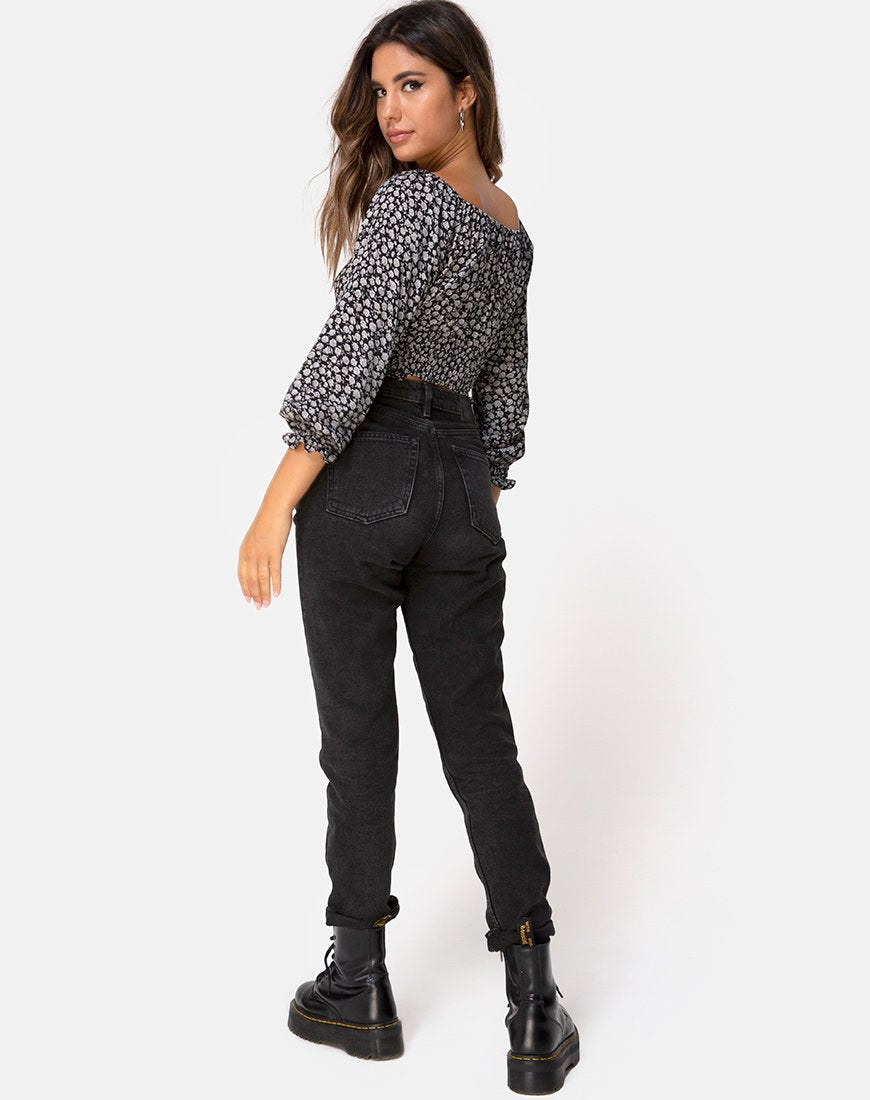 Imagen de Lancer Crop Top en Ditsy Rose Negro