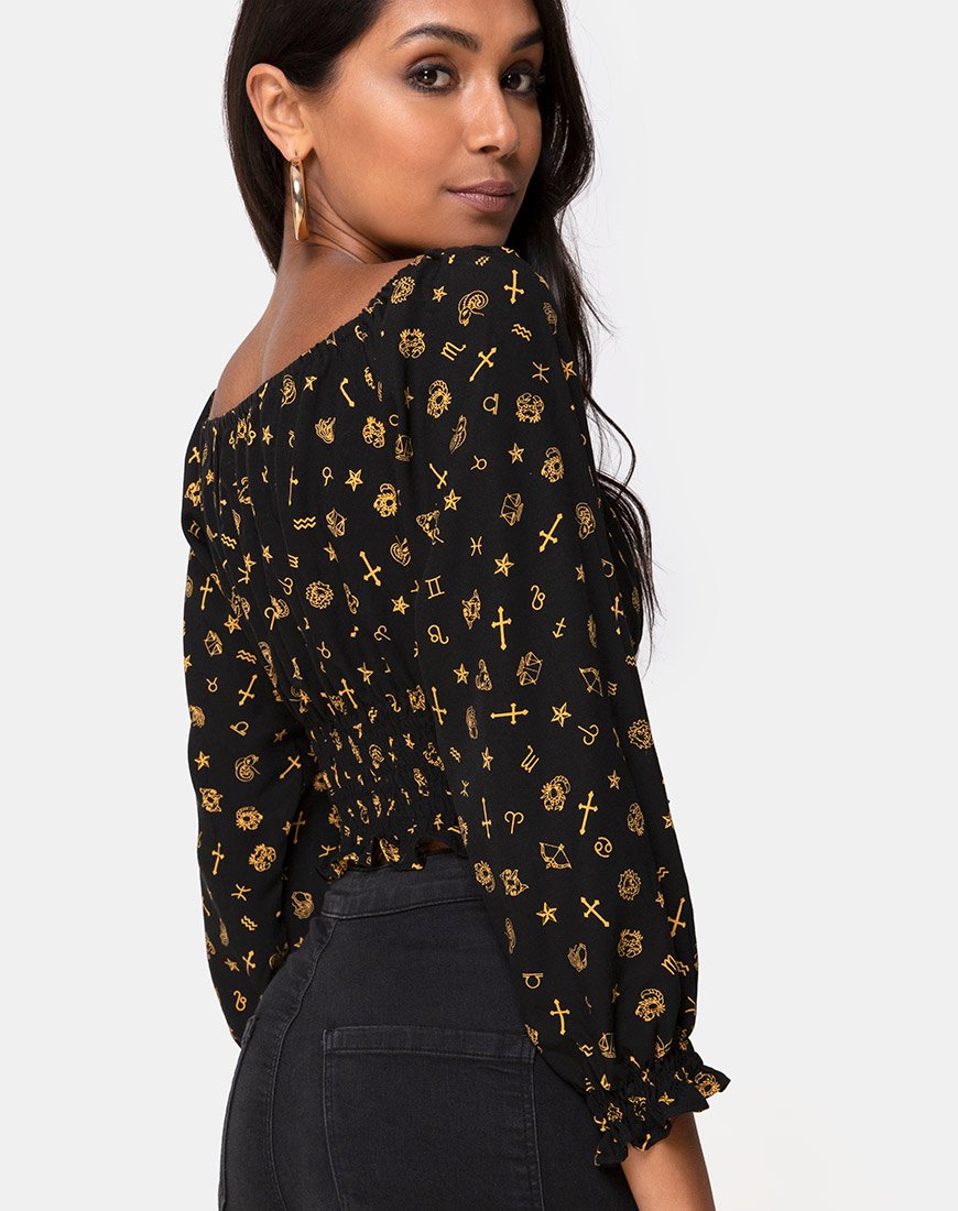 Lancer Crop Top en Mini Astro Negro