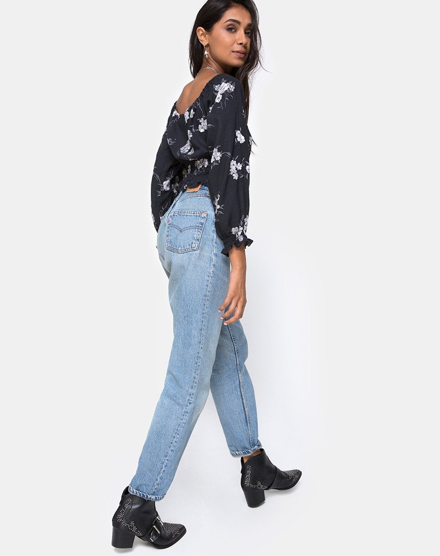 Imagen de Lancer Crop Top en Mono Flor Negro
