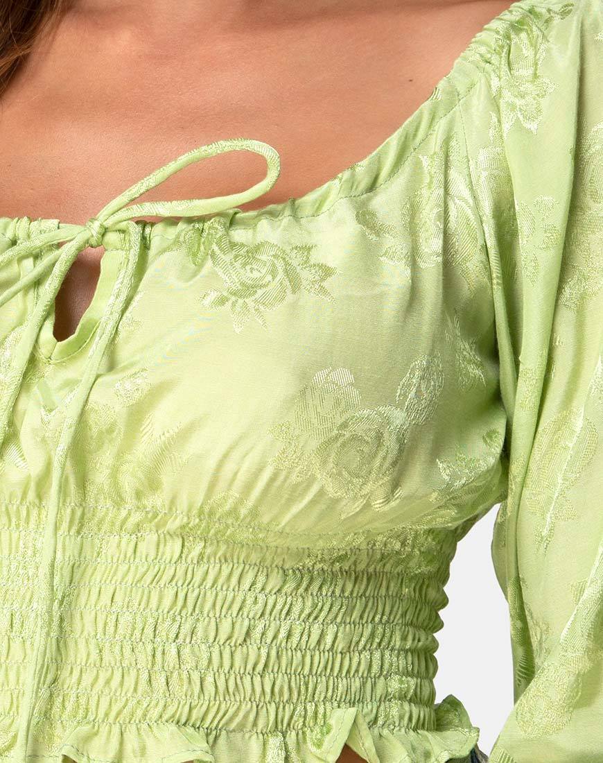 Imagen de Lancer Crop Top en satén rosa lima